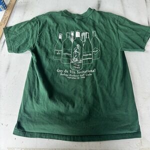 Vintage Guy Du Vin Wine Shirt Adult Large Green Double Stitch Mens 1998